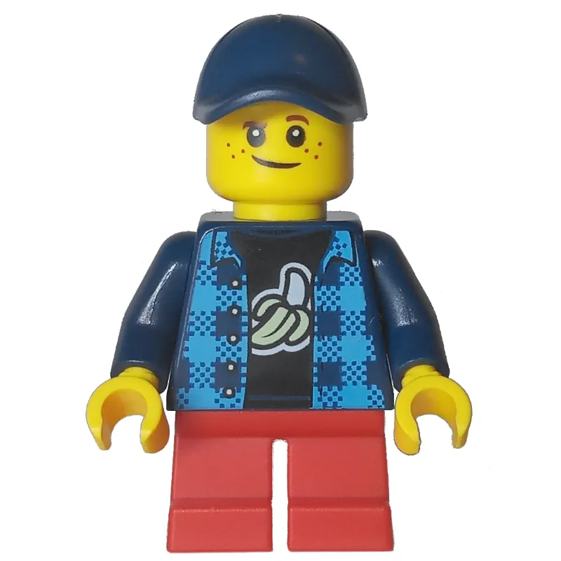 Kid - Dark Blue Torso, Red Legs, Dark Blue Cap — minifigurine LEGO | Brick Broker
