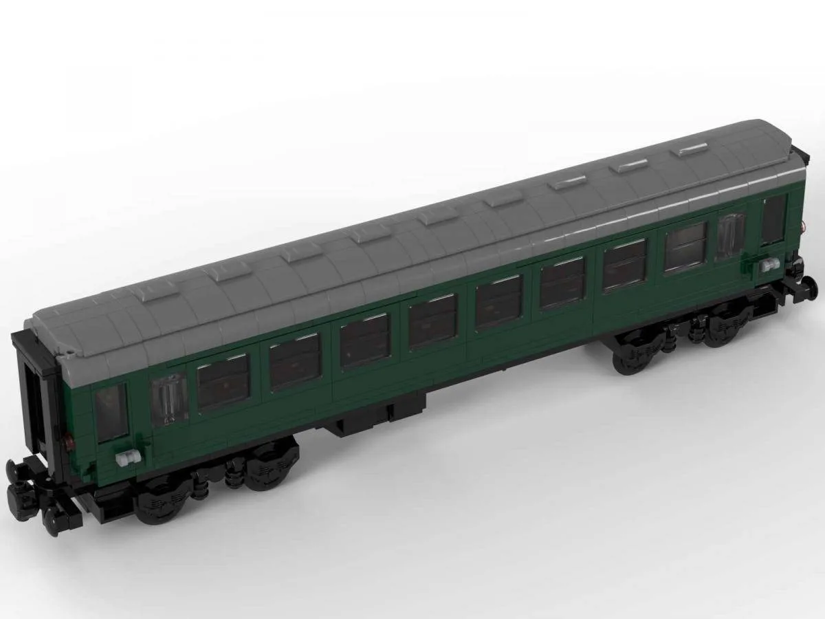 BlueBrixx Trolley de passagers de train vert foncé (BB-102954) - prix | Brick Broker