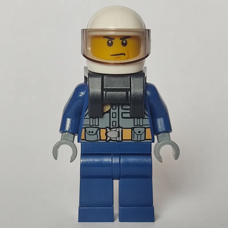 Policeman, Dark Bluish Gray Vest with Radio a… — minifigurine LEGO | Brick Broker