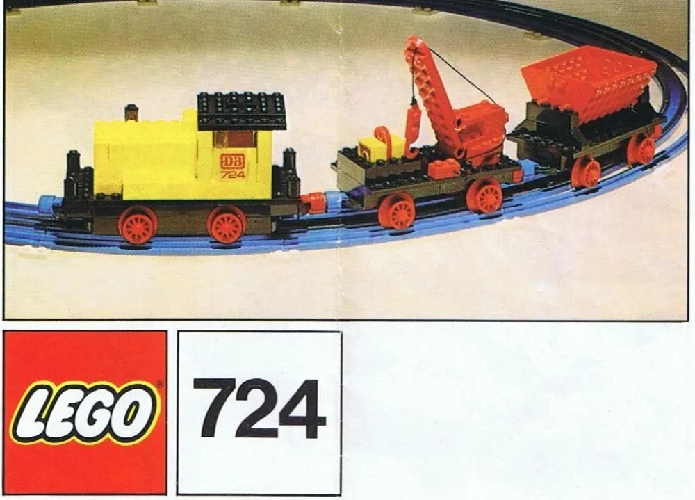 LEGO 724 Locomotive Diesel 12V avec Grue et Wagon-Benne - prix | Brick Broker