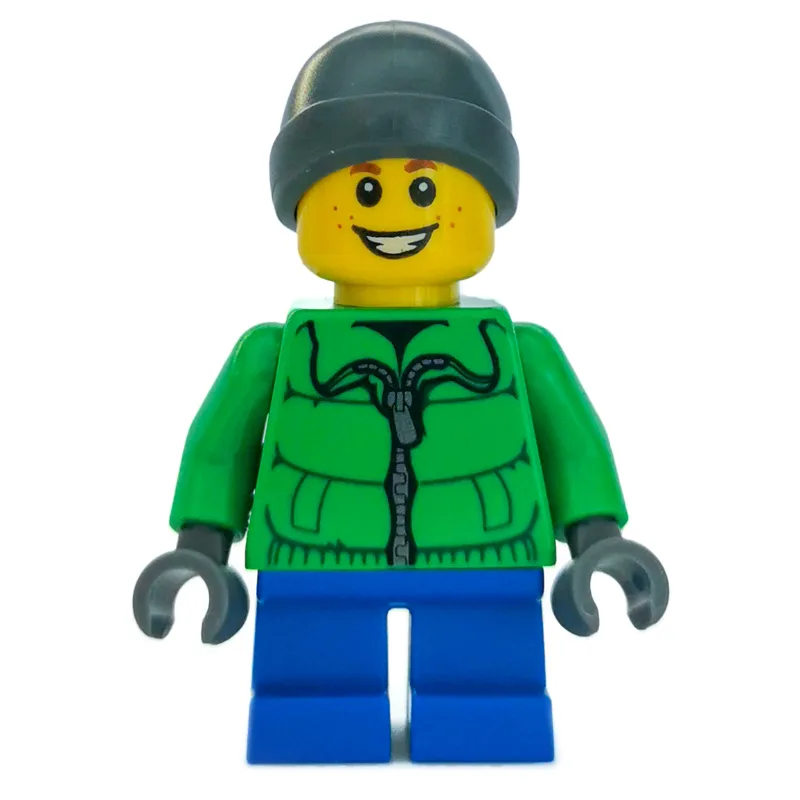 Boy, Green Jacket, Short Dark Blue Legs, Dark… — minifigurine LEGO | Brick Broker