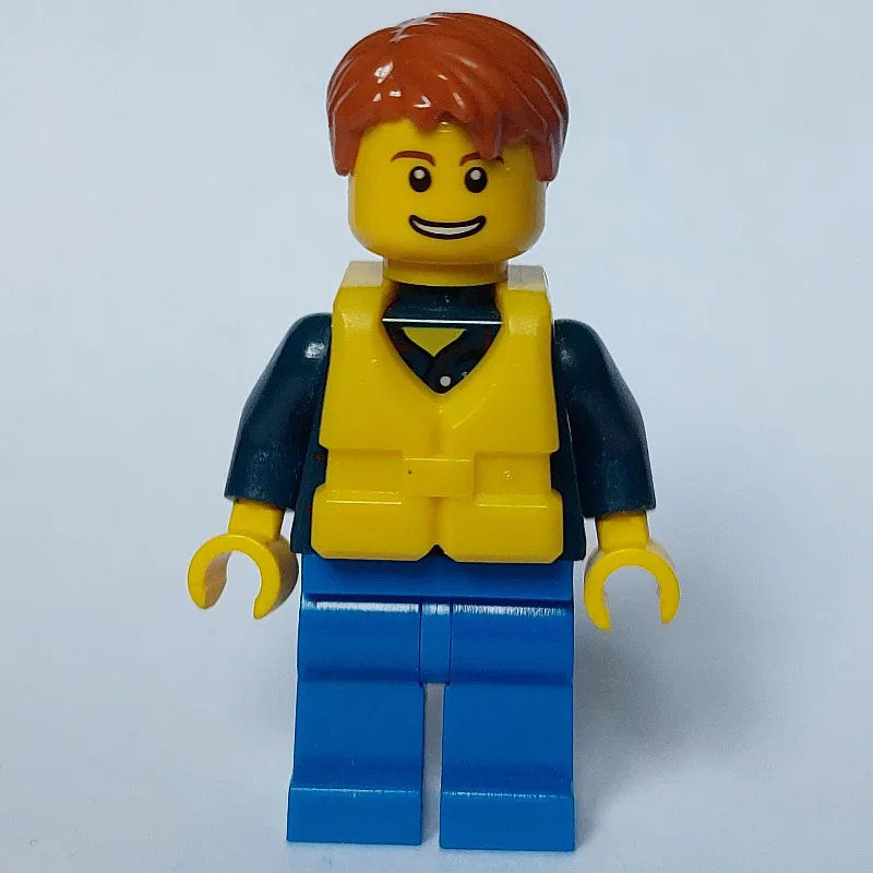 Man, Dark Blue Plaid Shirt, Blue Legs, Dark O… — minifigurine LEGO | Brick Broker