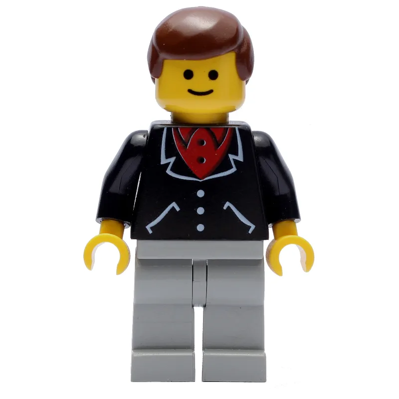 Man, Black Jacket over Red Shirt, Light Gray… — minifigurine LEGO | Brick Broker