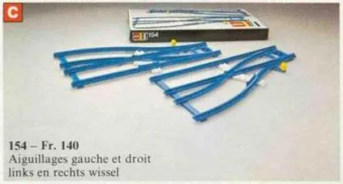 LEGO 154 Aiguillage - 1 Droit et 1 Gauche - prix | Brick Broker
