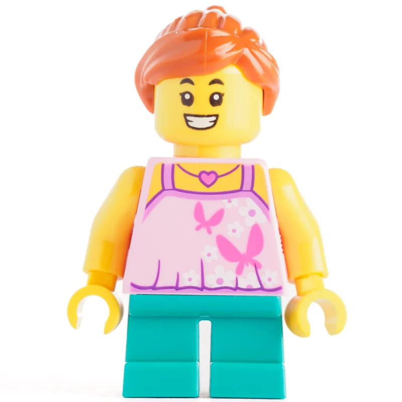 Kid - Bright Light Pink Torso, Dark Turquoise… — minifigurine LEGO | Brick Broker