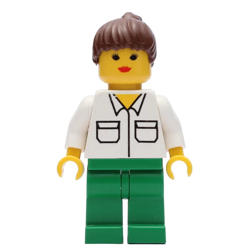 Woman, White Shirt with Pockets, Green Legs,… — minifigurine LEGO | Brick Broker