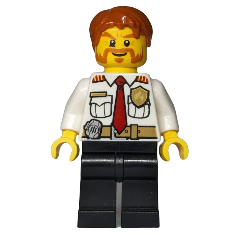 Fireman, White Shirt with Red Tie, Badge, and… — minifigurine LEGO | Brick Broker