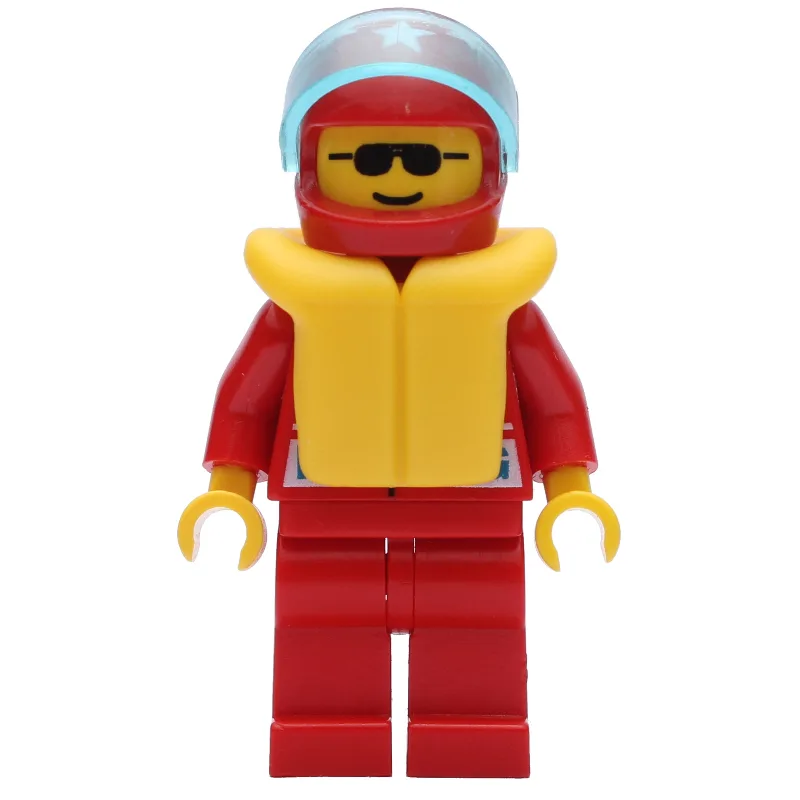 Racer, Red Jacket with Octan Logo and 'RACING… — minifigurine LEGO | Brick Broker