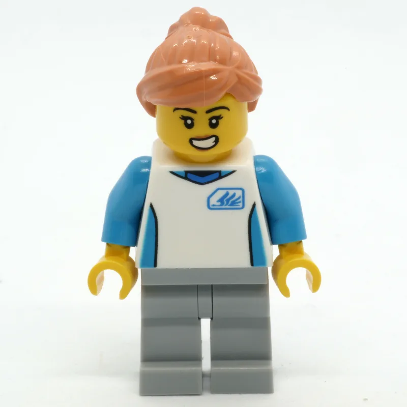 Woman, White Shirt, Light Bluish Gray Legs — minifigurine LEGO | Brick Broker