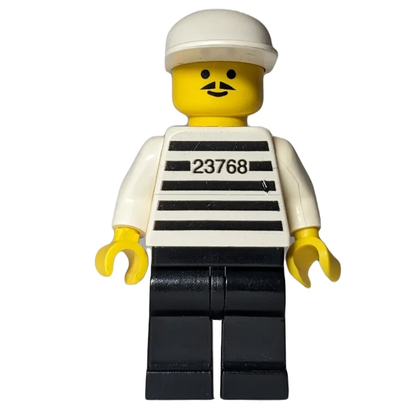 Jailbreak Joe, Prison Shirt with #23768, Whit… — minifigurine LEGO | Brick Broker