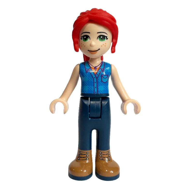 Mia - Blue Plaid Shirt, Dark Blue Trousers — minifigurine LEGO | Brick Broker