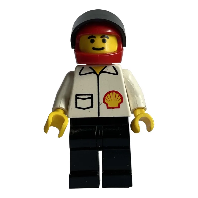 Racer, White Shirt with Shell Logo, Black Leg… — minifigurine LEGO | Brick Broker