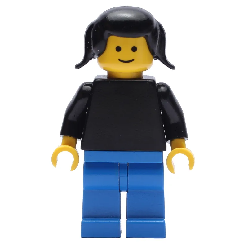 Woman, Plain Black Torso, Blue Legs, Black Ha… — minifigurine LEGO | Brick Broker