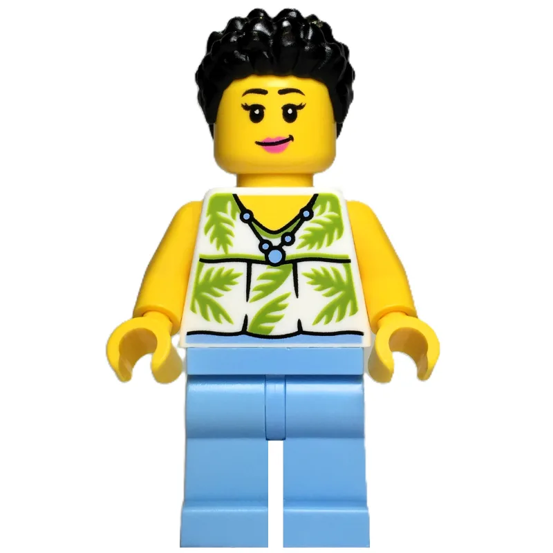 Woman, White Torso, Bright Light Blue Legs, B… — minifigurine LEGO | Brick Broker