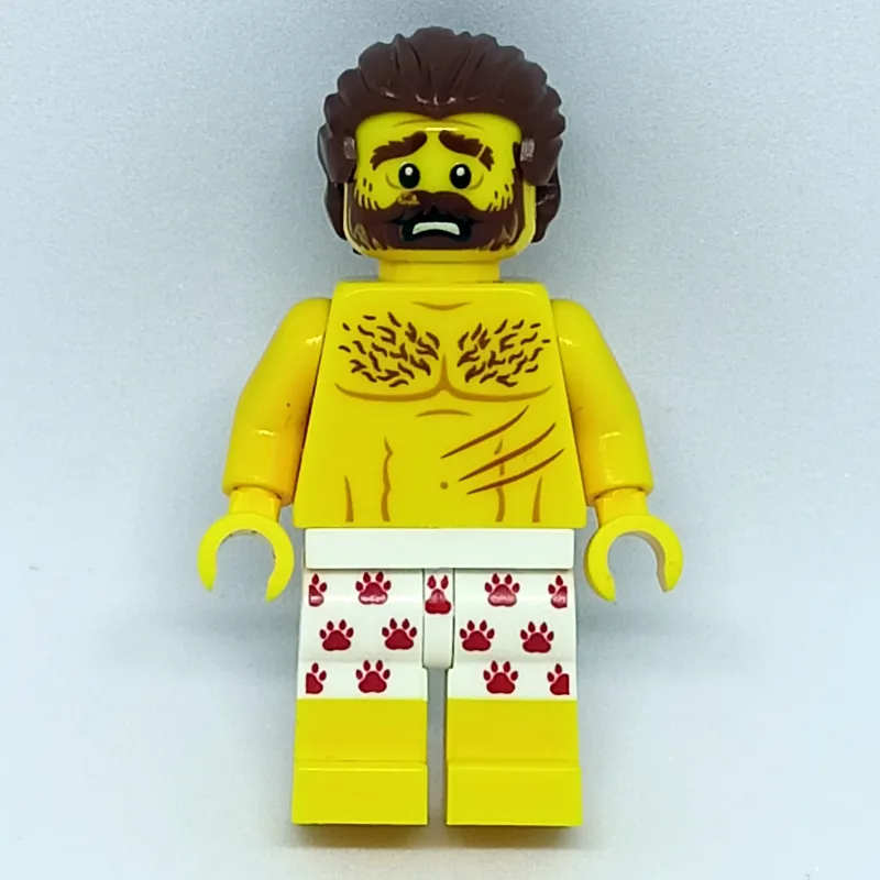 Man, White Underwear with Red Paw Prints, Bea… — minifigurine LEGO | Brick Broker