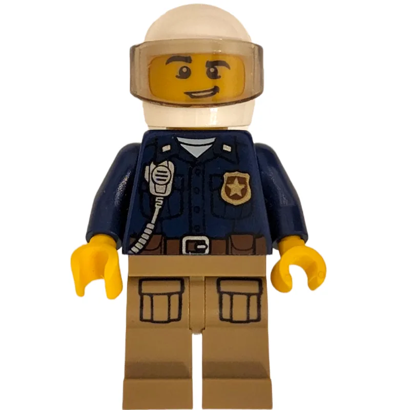 Policeman, Dark Blue Shirt with Radio and Bad… — minifigurine LEGO | Brick Broker