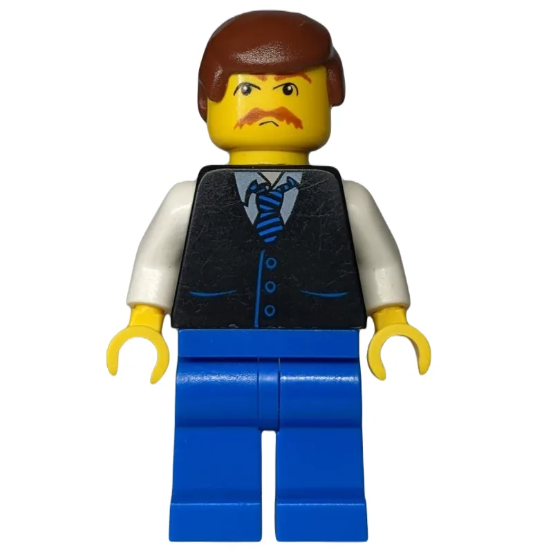 Man, Black Jacket, White Arms. Blue Legs — minifigurine LEGO | Brick Broker