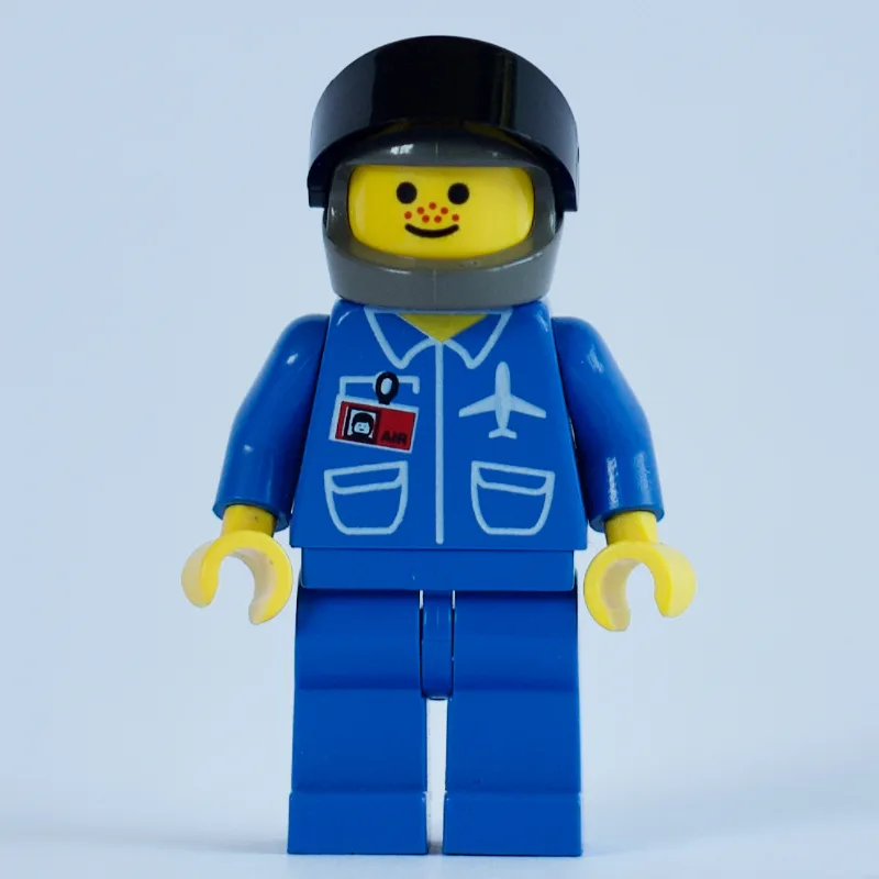 Pilot, Blue Jacket with Plane Logo and ID Bad… — minifigurine LEGO | Brick Broker