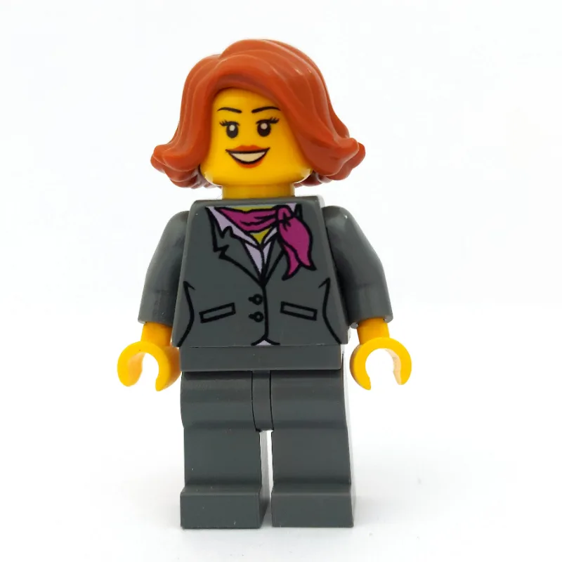 Woman, Dark Bluish Gray Suit with Magenta Sca… — minifigurine LEGO | Brick Broker