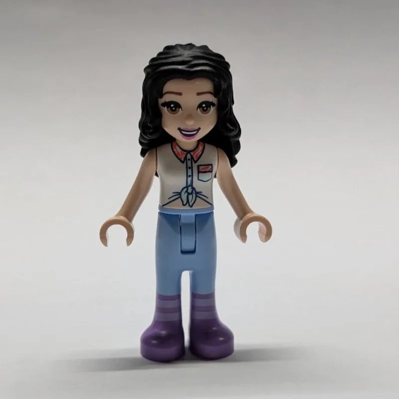 Emma - White Top, Bright Light Blue Pants — minifigurine LEGO | Brick Broker