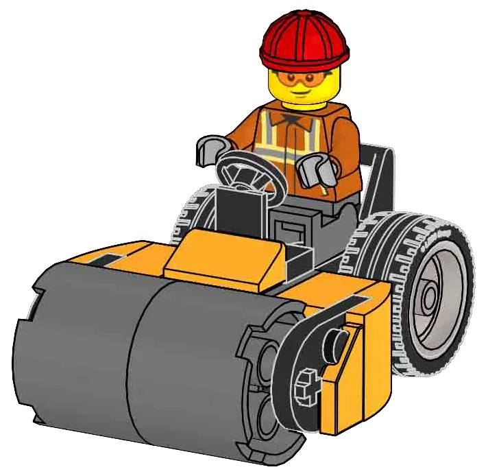 LEGO Ouvrier du bâtiment avec rouleau compresseur (L0002225-1) - prix | Brick Broker