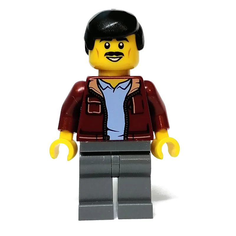 Dark Red Torso, Dark Bluish Grey Legs, Black… — minifigurine LEGO | Brick Broker