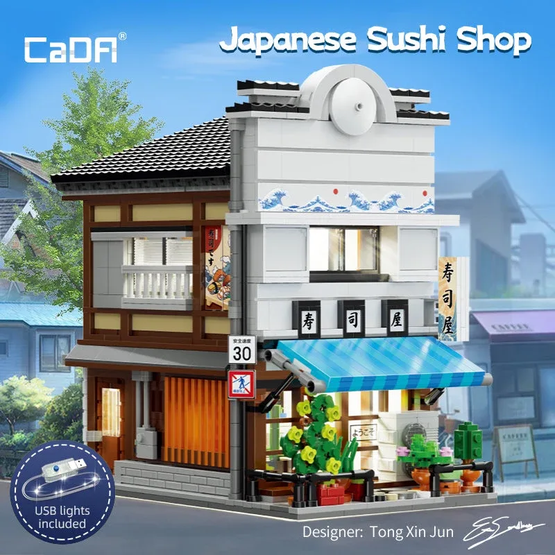 CaDA Série de bâtiments devant de magasin japonais Sushi Shop (CADA-C66018W) - prix | Brick Broker