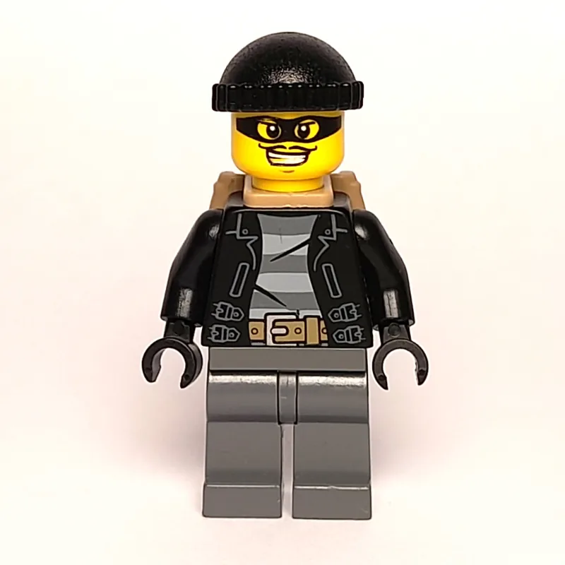 Criminal, Open Black Jacket over Prison Shirt… — minifigurine LEGO | Brick Broker