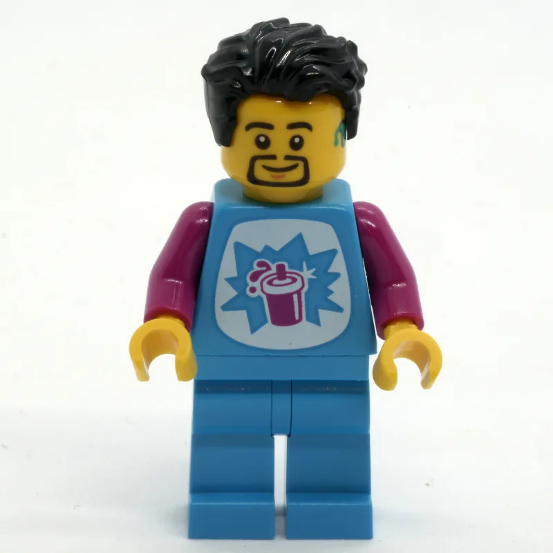 Man, Dark Azure Trancksuit, Black Hair and Go… — minifigurine LEGO | Brick Broker