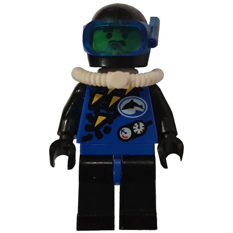 Diver, Man, Blue Wetsuit, Black Helmet with M… — minifigurine LEGO | Brick Broker
