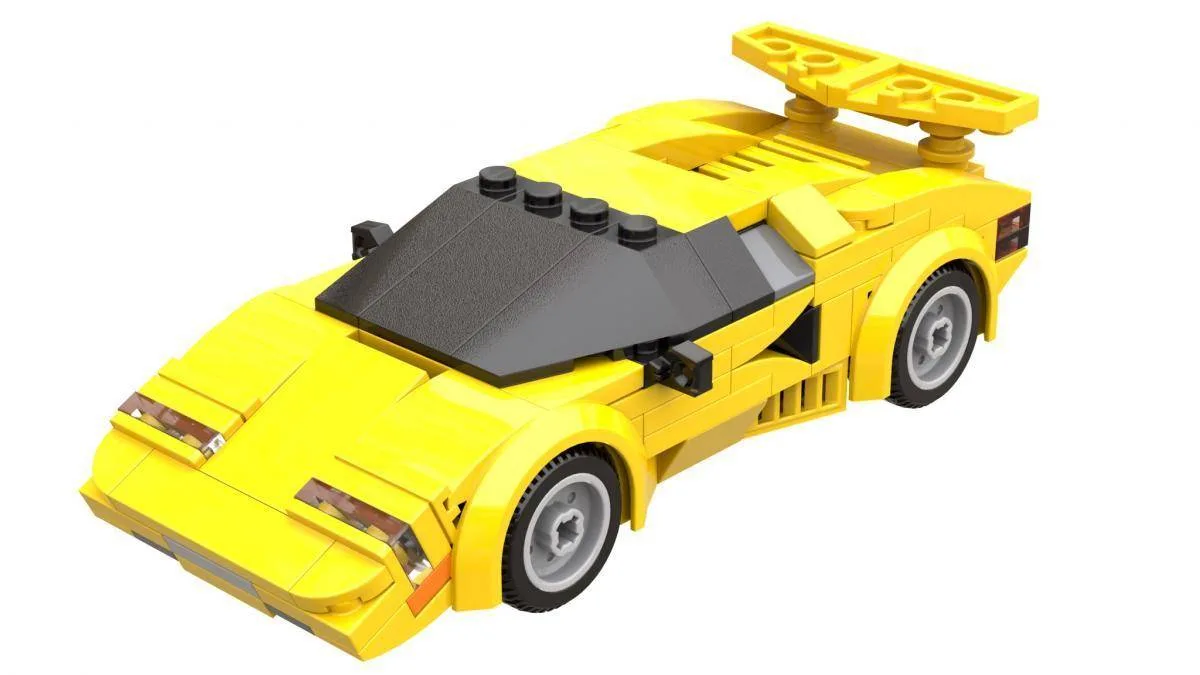 BlueBrixx Petite voiture de sport italienne jaune (BB-107199) - prix | Brick Broker