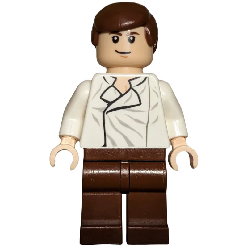 Han Solo, White Shirt, Reddish Brown Legs, Si… — minifigurine LEGO | Brick Broker