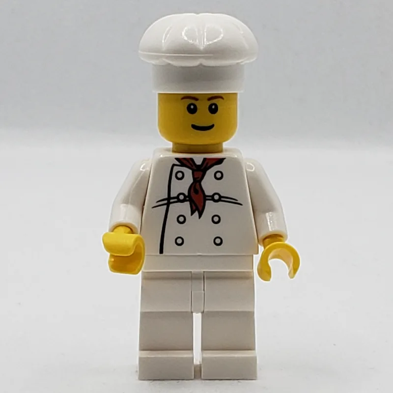 Chef, Red Neckerchief, White Legs, Smile, Red… — minifigurine LEGO | Brick Broker