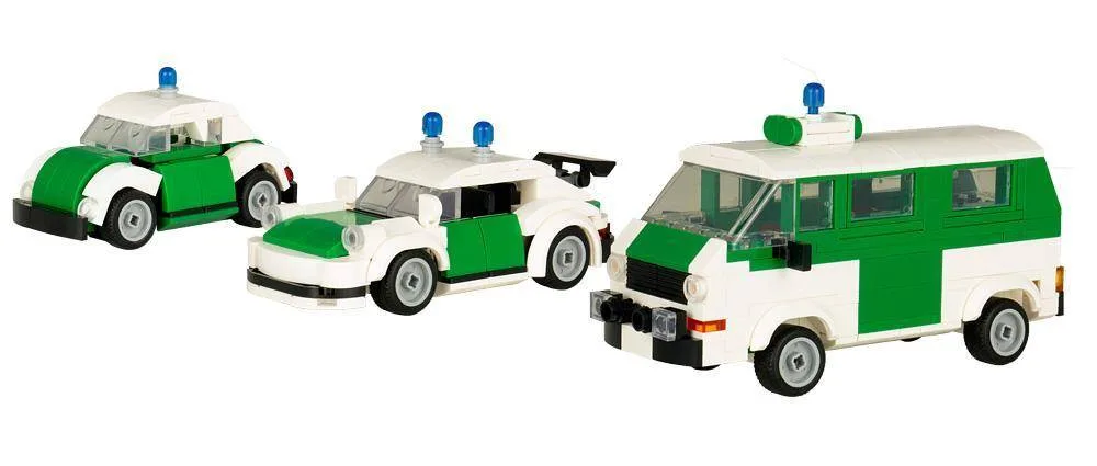 BlueBrixx Ensemble de 3 voitures de police allemandes (BB-101114) - prix | Brick Broker