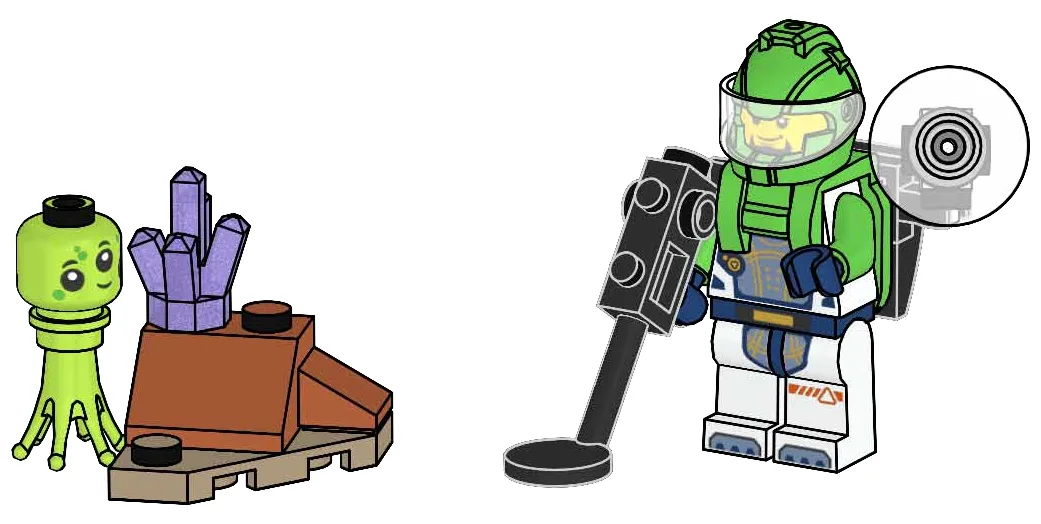 LEGO 952511 Astronaute avec extraterrestre et cristal - prix | Brick Broker
