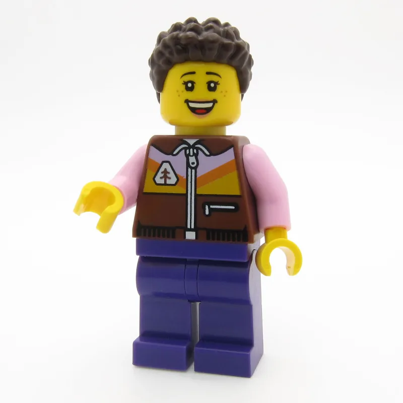 Camper, Dark Brown/Bright Pink Torso, Dark Pu… — minifigurine LEGO | Brick Broker