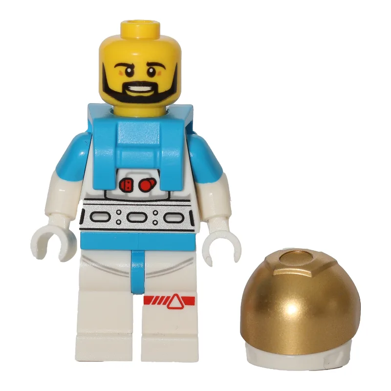 Astronaut, Male, White Suit, Gold Visor, Beard — minifigurine LEGO | Brick Broker