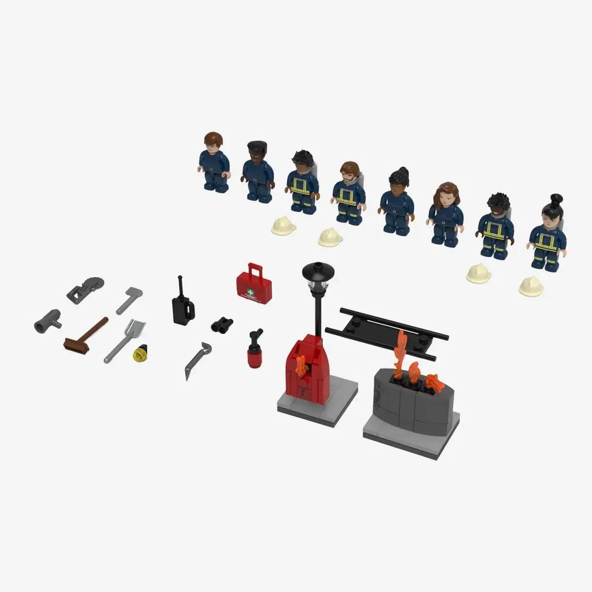 BlueBrixx Minifigurines Pompiers - En Action (BB-108567) - prix | Brick Broker
