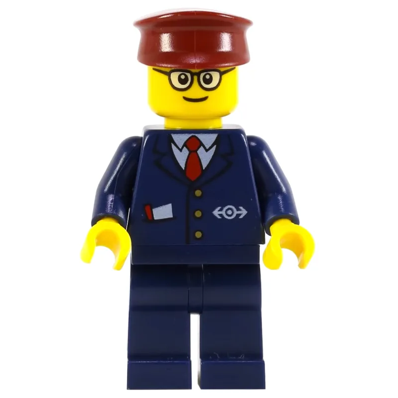 Train Conductor, Dark Blue Suit with Tie and… — minifigurine LEGO | Brick Broker