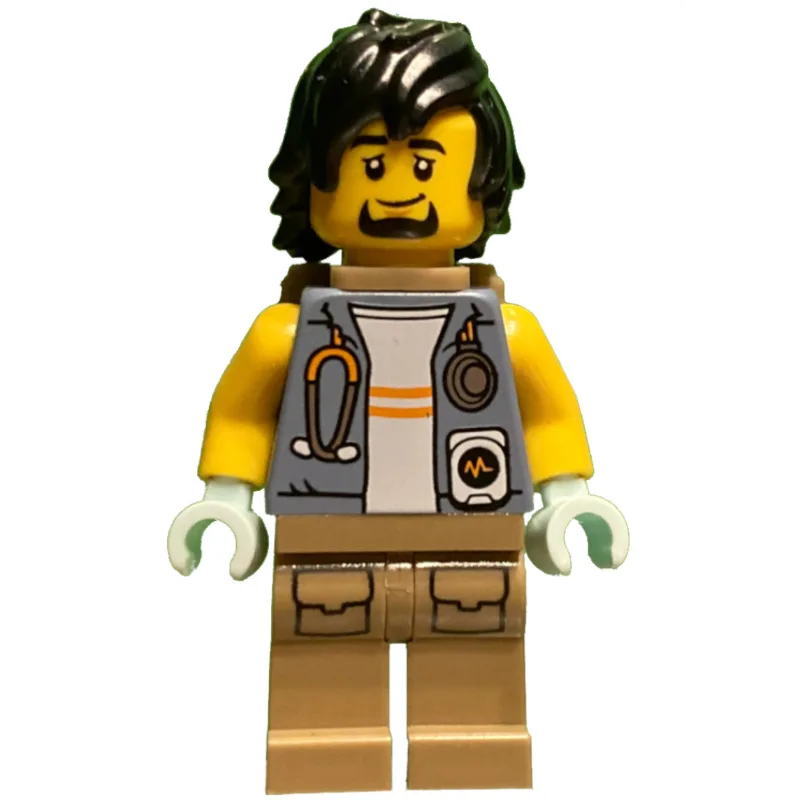 Vet, Sand Blue Jacket, Dark Tan Legs, Black H… — minifigurine LEGO | Brick Broker