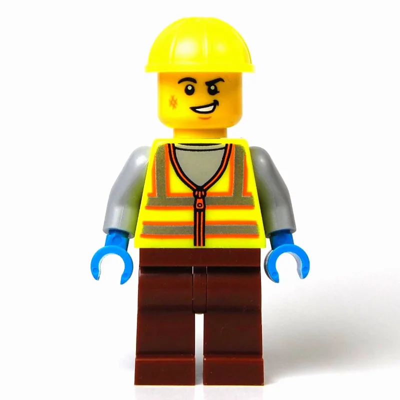 Mechanic, Vibrant Yellow Safety Vest and Helm… — minifigurine LEGO | Brick Broker