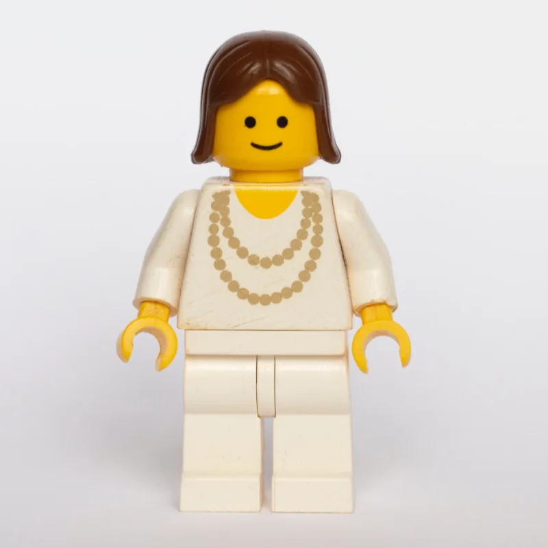 Woman - White Torso, Yellow Necklace, White… — minifigurine LEGO | Brick Broker