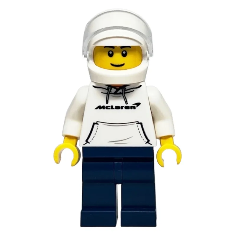 Race Driver - White Torso, Dark Blue Legs, Wh… — minifigurine LEGO | Brick Broker