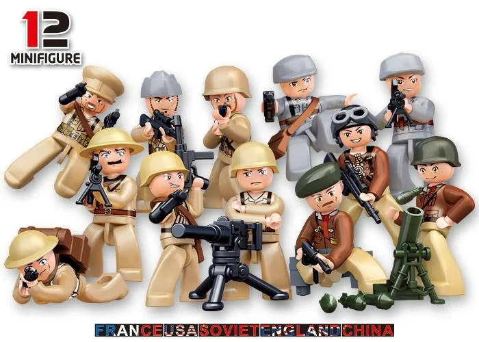 Sluban Présentoir de soldats de la Seconde Guerre mondiale avec 60 sachets (SLB-M38-B0580) - prix | Brick Broker