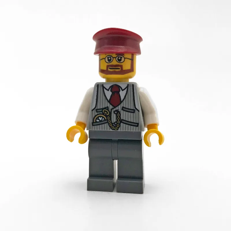 Christmas Train Driver with Dark Red Hat — minifigurine LEGO | Brick Broker