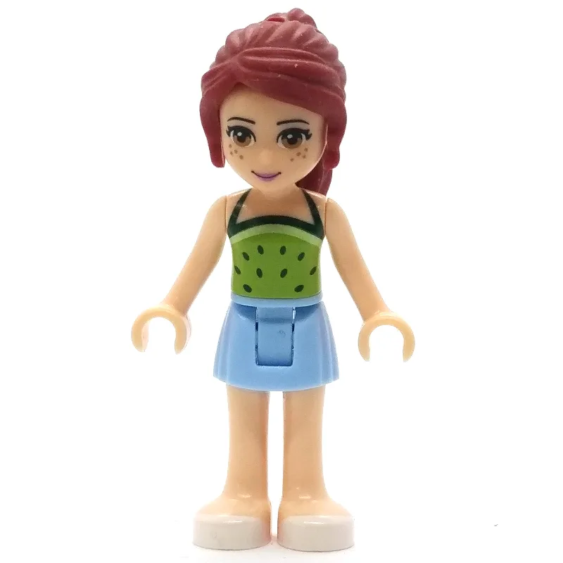 Mia - Lime Top, Bright Light Blue Skirt — minifigurine LEGO | Brick Broker