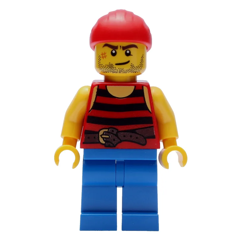 Pirate - Red/Black Stripes, Blue Legs, Red Ba… — minifigurine LEGO | Brick Broker