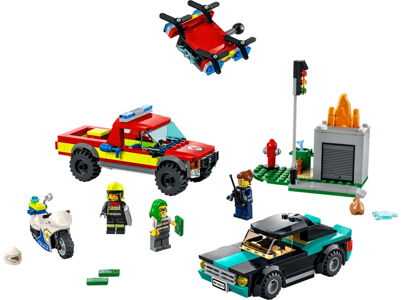 LEGO 60319 Sauvetage incendie et course-poursuite policière - prix | Brick Broker