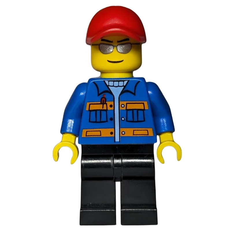 Blue Torso, Black Legs, Red Cap, Sunglasses — minifigurine LEGO | Brick Broker