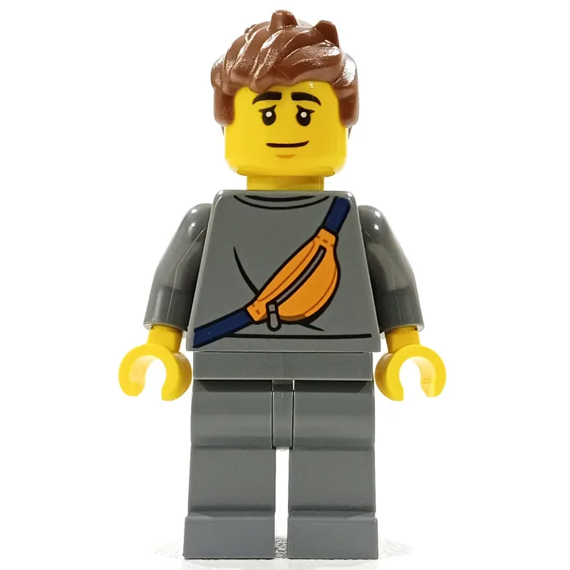Man, Dark Bluish Gray Tracksuit, Fanny Pack — minifigurine LEGO | Brick Broker